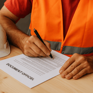 Signature de document après un contrôle de l’inspection du travail – accompagnement AP2C